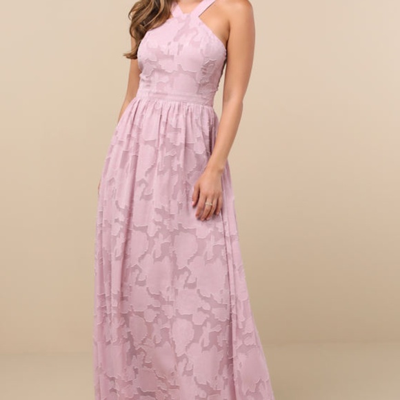 Lulus Dresses & Skirts - Lulus Love And Beyond Mauve Pink Burnout Floral Maxi Dress - Size L